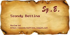 Szondy Bettina névjegykártya